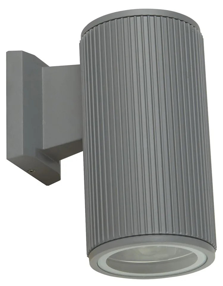 Applique Moderna Amburgo Alluminio Grigio Trasparente 1 Luce E27