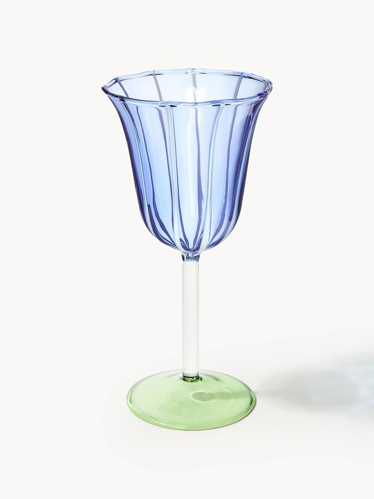 Set di 2 bicchieri da vino fatti a mano in vetro borosilicato Eve