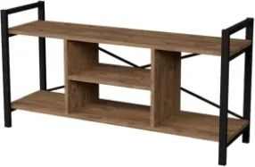 Mobile Porta TV Stile Industrial 120x35x60 Con Vani A Giorno Cult Rovere