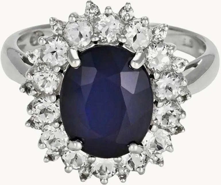 Anello in oro bianco con gemme Soleil Bleu