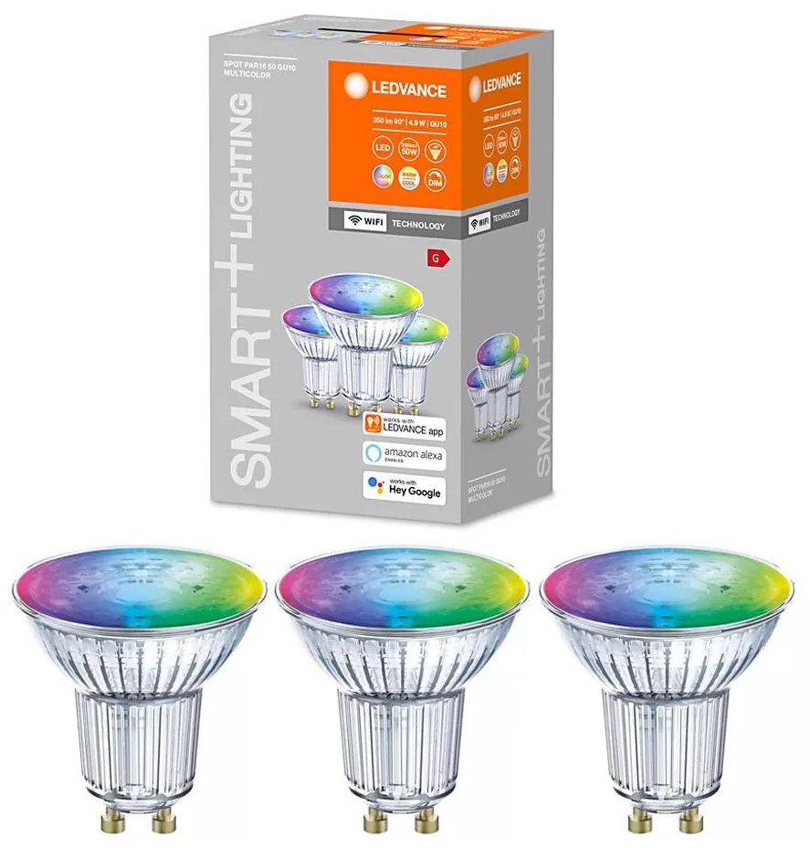 SET 3x LED RGBW Lampadina dimmerabile SMART+ GU10/4,9W/230V 2700K-6500K - Ledvance