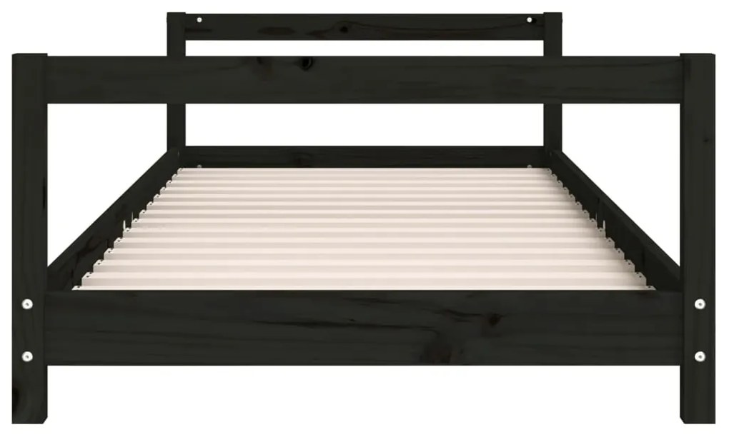 Giroletto per bambini nero 90x200 cm in legno massello di pino