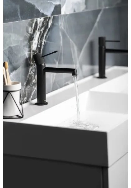 Sapho - Miscelatore per lavabo SOLARIS 20 cm nero opaco