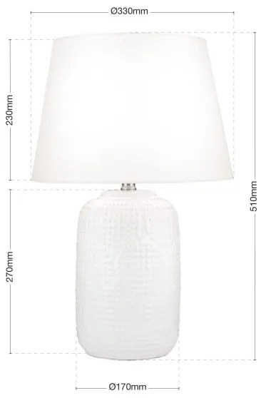 Orion LA 4-1227 - Lampada da tavolo CORAL 1xE27/40W/230V ceramiche/bianco