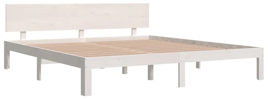 Giroletto bianco 180x200 cm in legno massello di pino