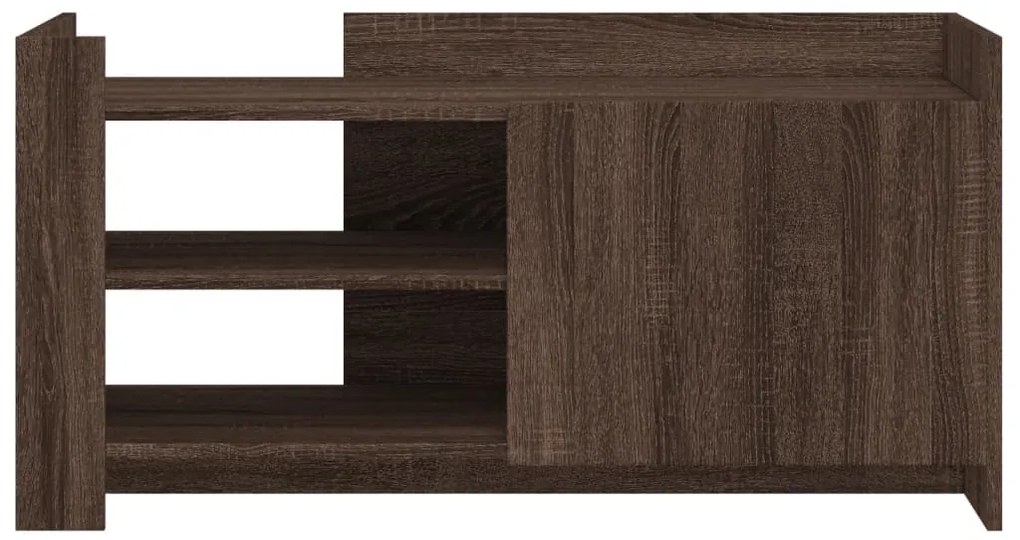 Tavolino salotto rovere marrone 100x50x50 cm legno multistrato