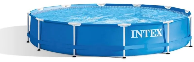 GRE - Intex 28210NP – Piscina Fuori Terra Metal Frame Rotonda, 6503 l, Acciaio e pvc, Blu, 366x76 cm