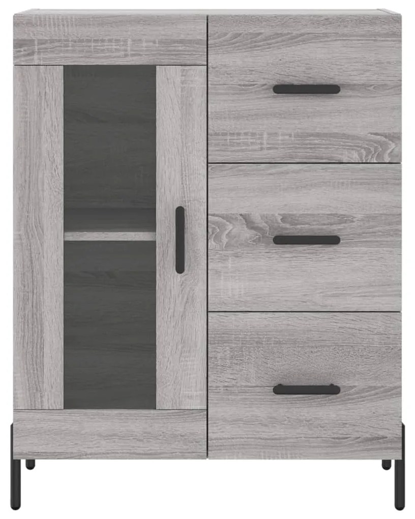 Credenza grigio sonoma 69,5x34x90 cm in legno multistrato