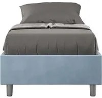 Letto Singolo Sommier 90x190 cm con Rete Azelia Azzurro