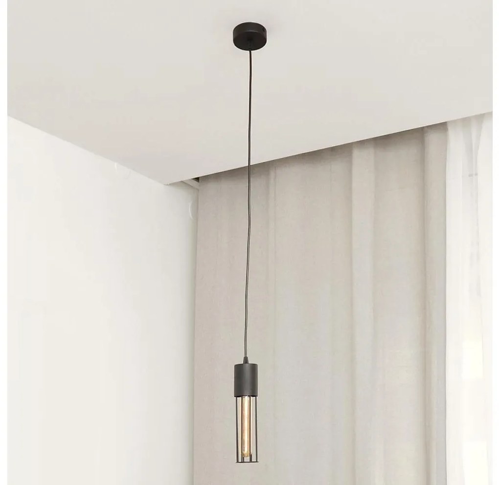 Lampadario a sospensione con filo MELODY 1xE27/15W/230V nero