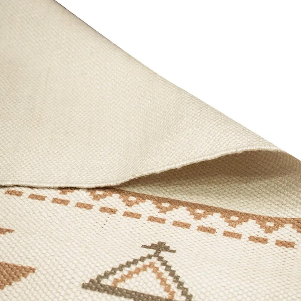 Tappeto da esterno bifacciale beige e marrone in plastica riciclata , 90 x 150 cm Afra - Green Decore