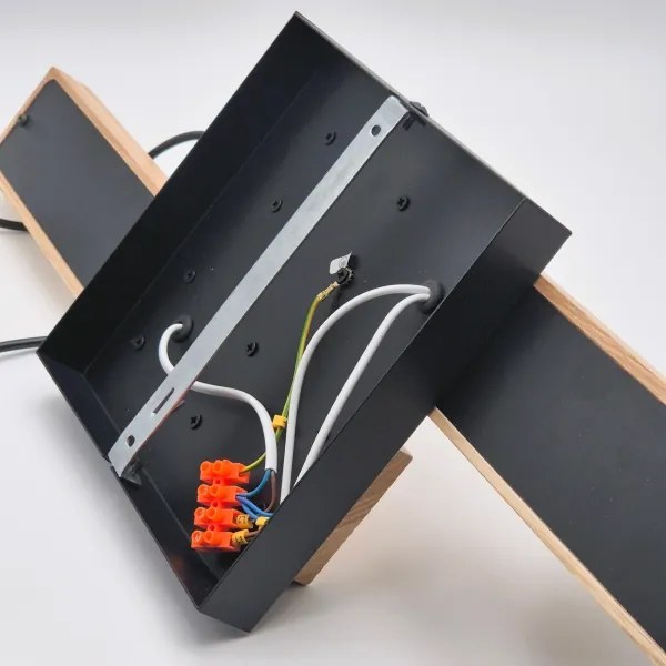 Lampadario a sospensione con filo CORTINA 2xE27/15W/230V + 2xG9/5W/230V nero/quercia