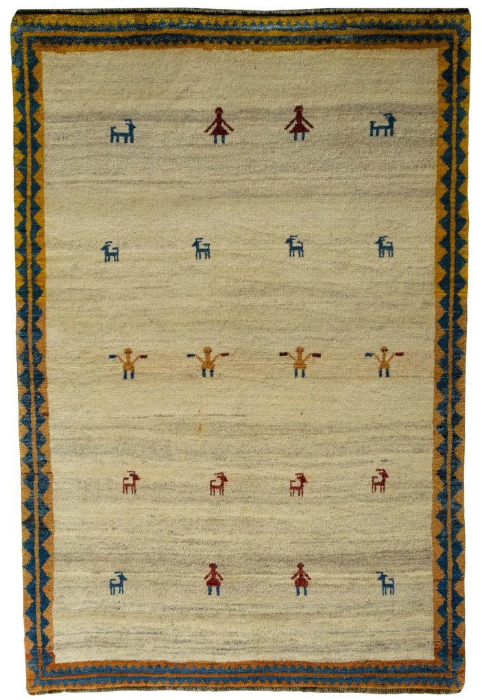 Gabbeh Tappeto persiano 190 x 130 Beige (Iran) Annodato A Mano