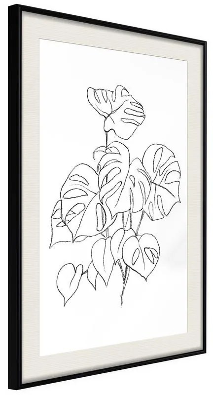 Poster  Bouquet of Leaves  Cornice Quadri Cornice nera con pass-partout, Larghezza x Altezza Home decor 30x45