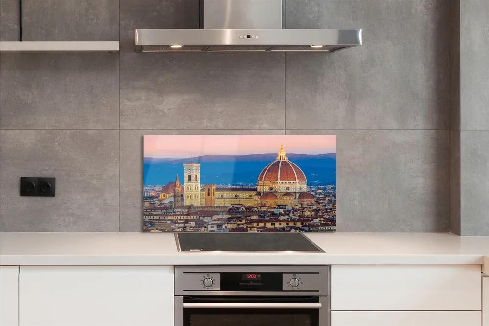Pannello paraschizzi cucina Panorama notturno della cattedrale dell'Italia 100x50 cm