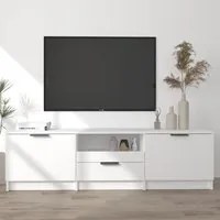 Mobile Porta TV Bianco 140x35x40 cm in Legno Multistrato cod mxl 15350