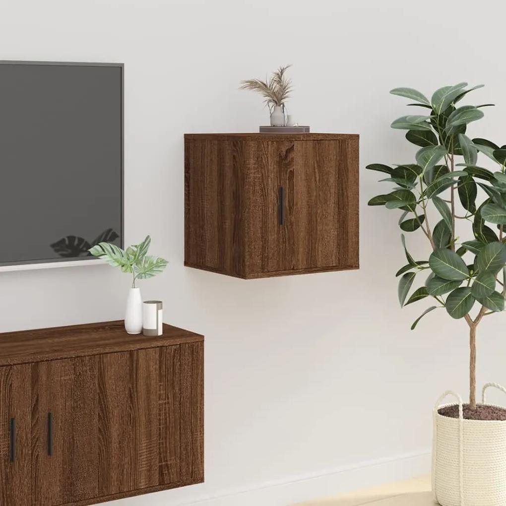 Mobile porta tv a parete rovere marrone 40x34,5x40 cm