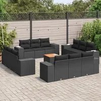 Set Divani da Giardino 13pz con Cuscini Nero in Polyrattancod mxl 87490