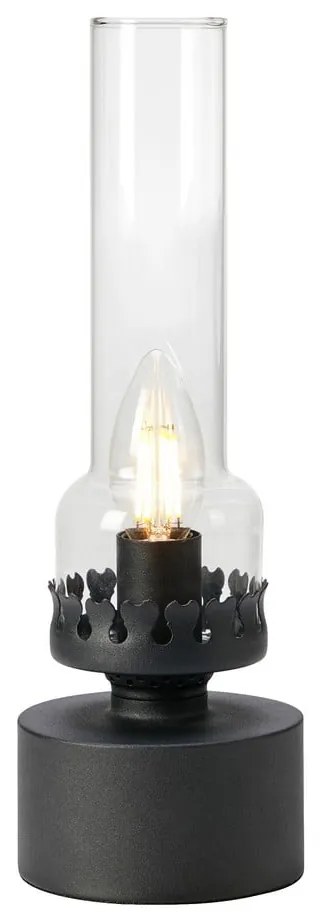 Lampada da tavolo nera con paralume in vetro (altezza totale 31 cm) Kandella – Markslöjd
