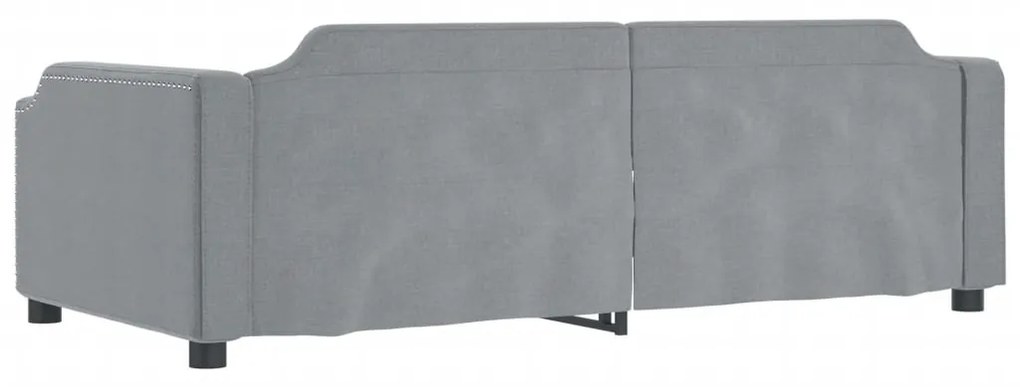 Letto da giorno grigio chiaro 80x200 cm in tessuto