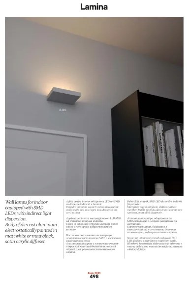 Redo 01-3016 - Applique da parete LED LAMINA 2xLED/15W/230V CRI 90 nera