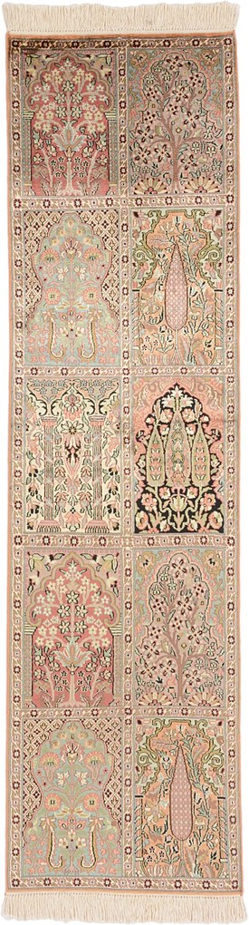 Cashmere Silk Tappeto 230 x 60 (Indian) Annodato A Mano