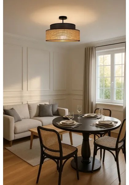 Lampadario a plafone BOHO 1xE27/60W/230V diametro 40 cm marrone/beige