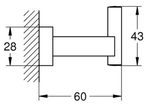 GROHE 40511AL1 - Gancio per accappatoio ESSENTIALS CUBE grafite