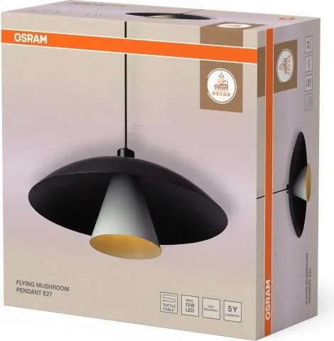 Osram - Lampada a sospensione con cavo DECOR FLYING MUSHROOM 1xE27/25W/230V Ø 50 cm nero