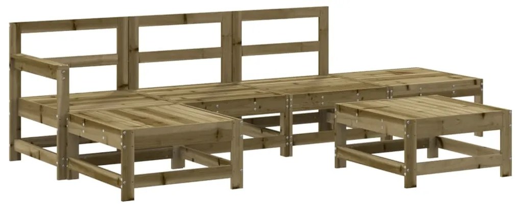 Set salotto da giardino 6 pz in legno impregnato di pino