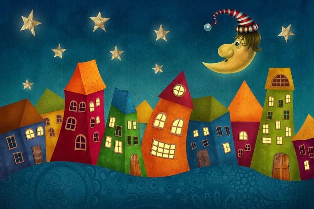 Carta da parati – Luna sopra la città