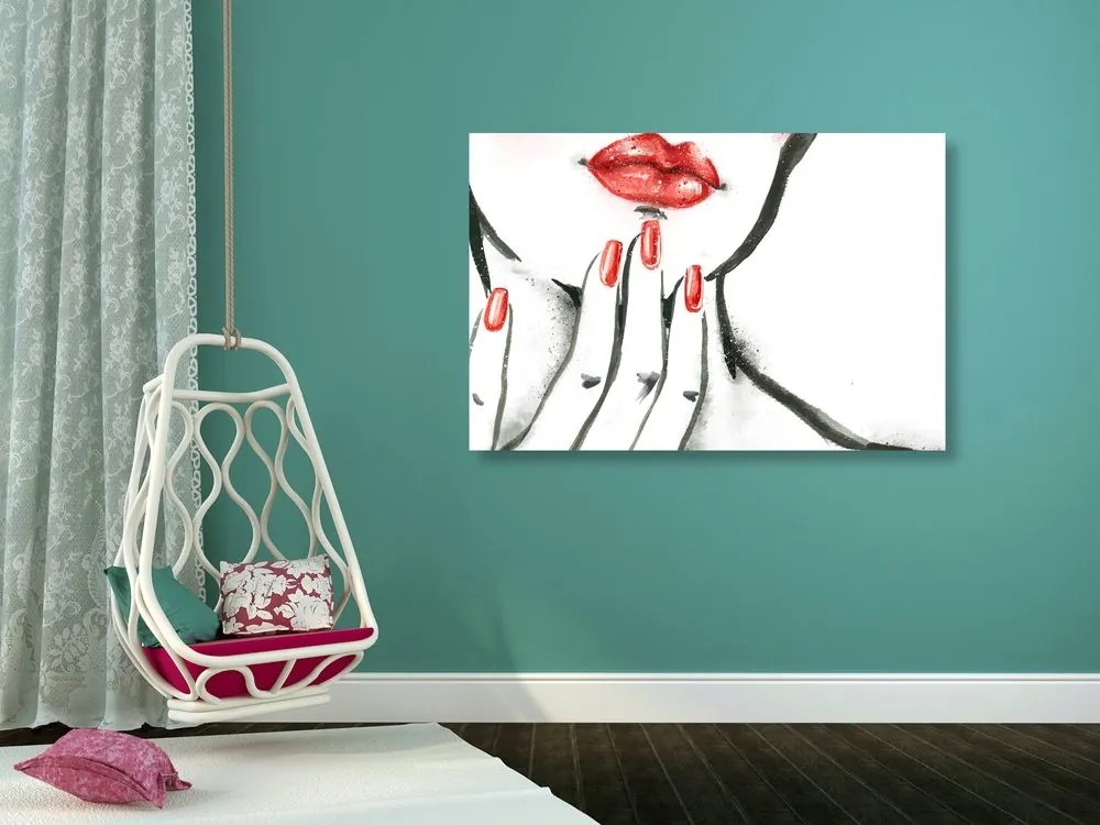 Quadro su tela – Ritratto di donna in acquerello