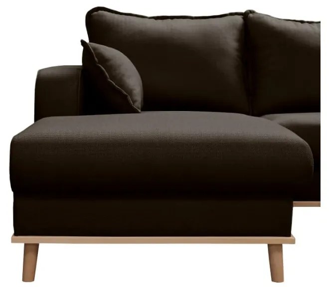 Divano angolare nero (angolo sinistro) Beata - Ropez