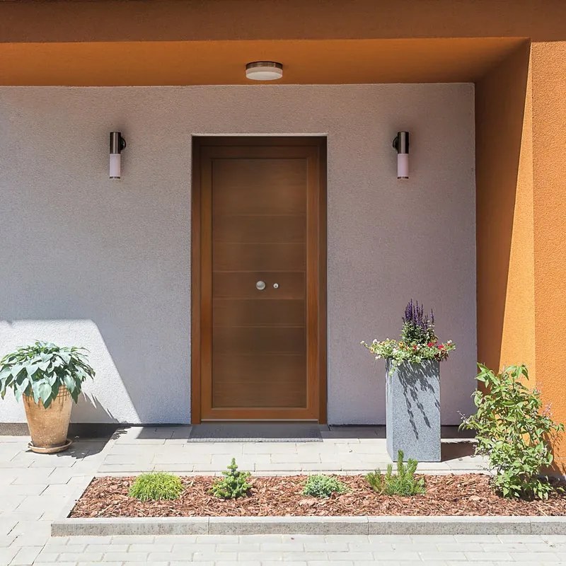 Porta d'ingresso Rustic1 L 90 x H 210 cm in PVC ciliegio, apertura spingere a sinistra