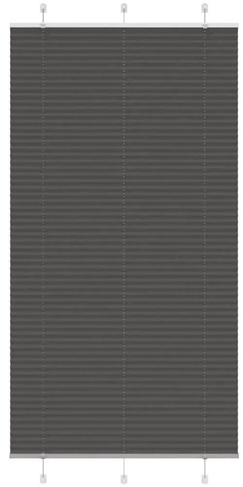Tenda Plissettata Nera 105x200 Cm Larghezza Tessuto 104,4 Cm /