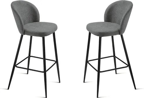 Sgabello in tesssuto Antracite con struttura in metallo MEGGIE 2 pezzi