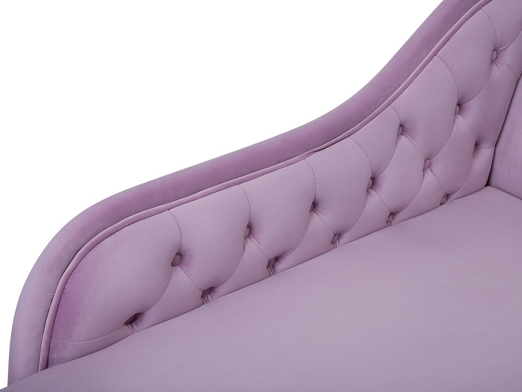Chaise longue destra in velluto viola lilla NIMES Beliani