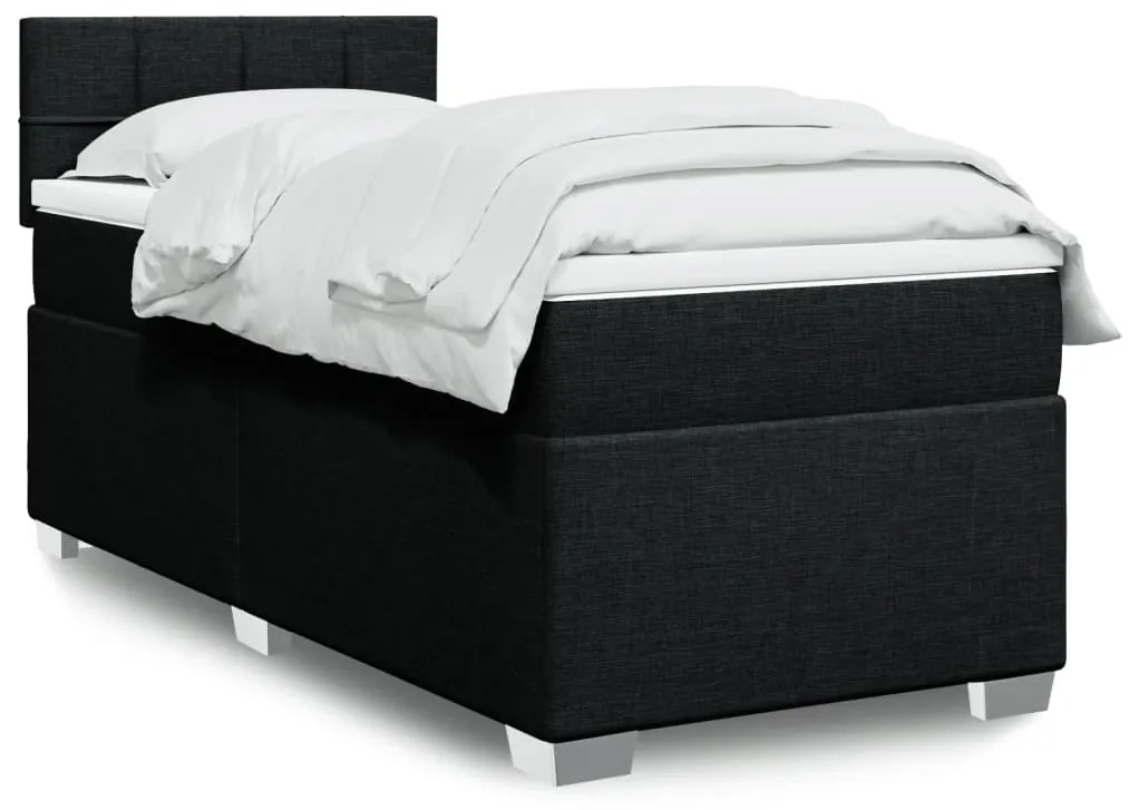 Giroletto A Molle Con Materasso Nero 100x200 Cm İn Tessuto /