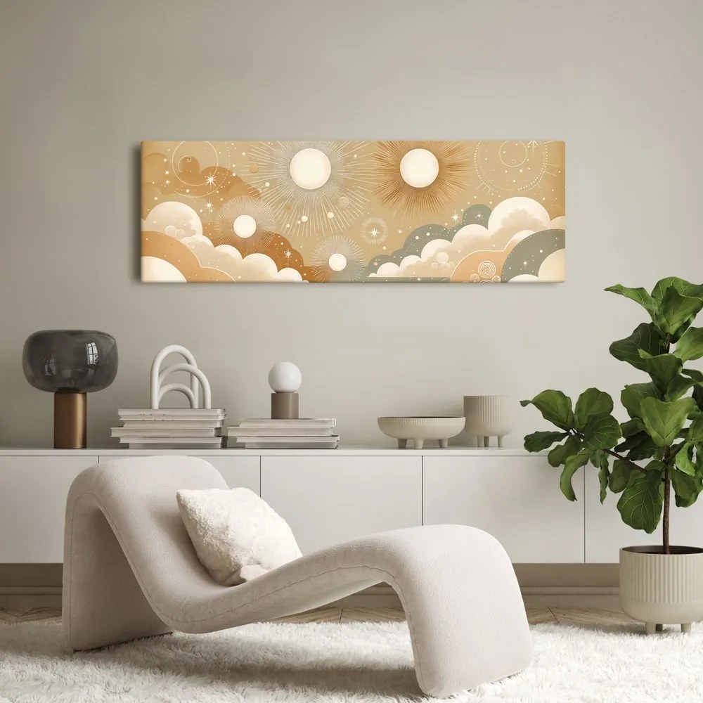 Quadro su tela – Sole cosmico tra le nuvole dei sogni