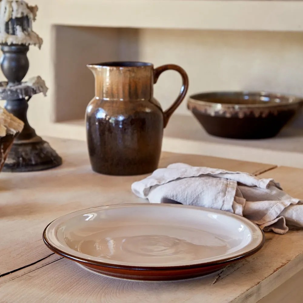 Piatto in gres beige mattone ø 26 cm Poterie - Casafina