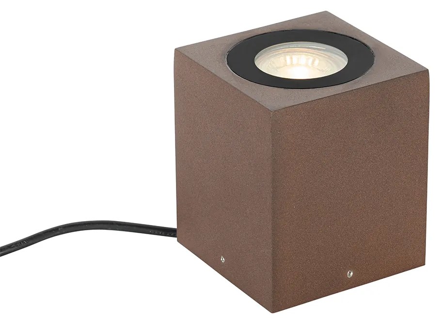 Faretto da giardino industriale marrone ruggine quadrato IP65 - Lennard