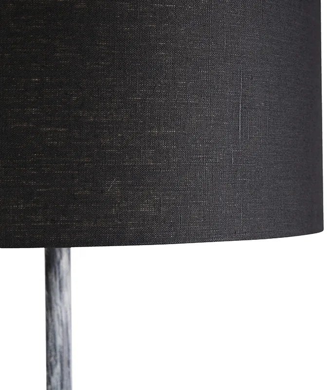 Lampada da terra grigia con paralume nero 50 cm - Simplo