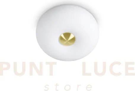 Arizona plafoniera attacco 2 luci gx53 in vetro bianco soffiato d.30cm