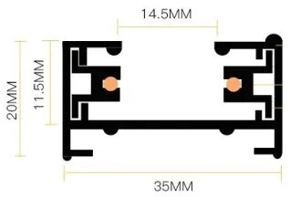 Faretto per sistema a binario 4xGU10/25W/230V 2 m nero