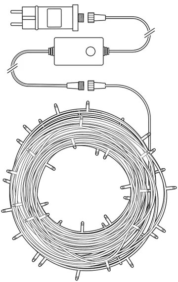 Nedis WIFILP01C48 - Catena natalizia LED RGB da esterno 48xLED 13,8m IP65 Wi-Fi Tuya
