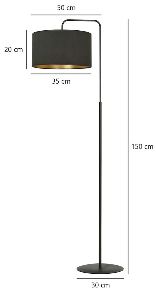Piantana Contemporaneo Ganesha Acciaio Nero 1 Luce E27 Ip20