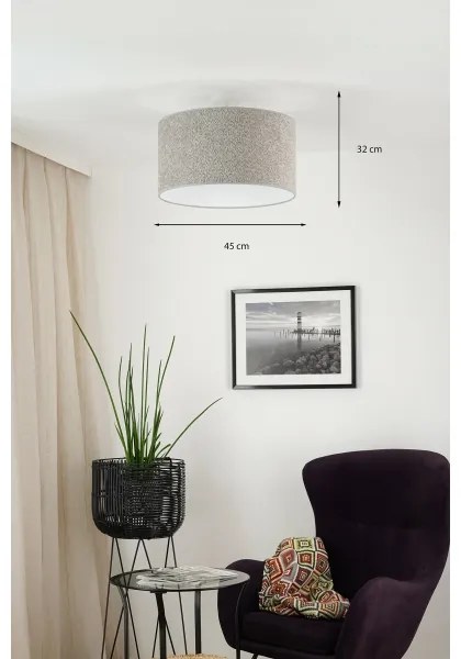 Brilagi - Lampadario a sospensione con filo BOUCLE ROLLER 1xE27/15W/230V diametro 45 cm grigio