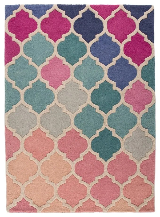 Tappeto in lana rosa 80x150 cm Rosella - Flair Rugs