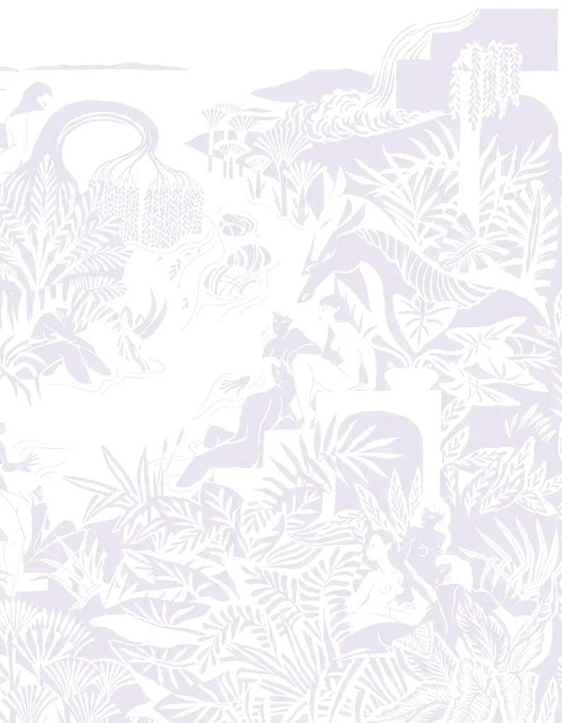 Isidore Leroy Carta da parati panoramica Eternelles Lilas - Panel B