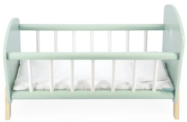 Culla in legno per bambole con copertina e cuscino - Zen